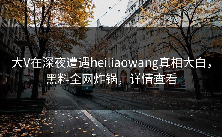 大V在深夜遭遇heiliaowang真相大白，黑料全网炸锅，详情查看