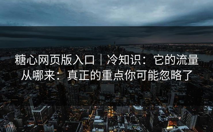 糖心网页版入口｜冷知识：它的流量从哪来：真正的重点你可能忽略了